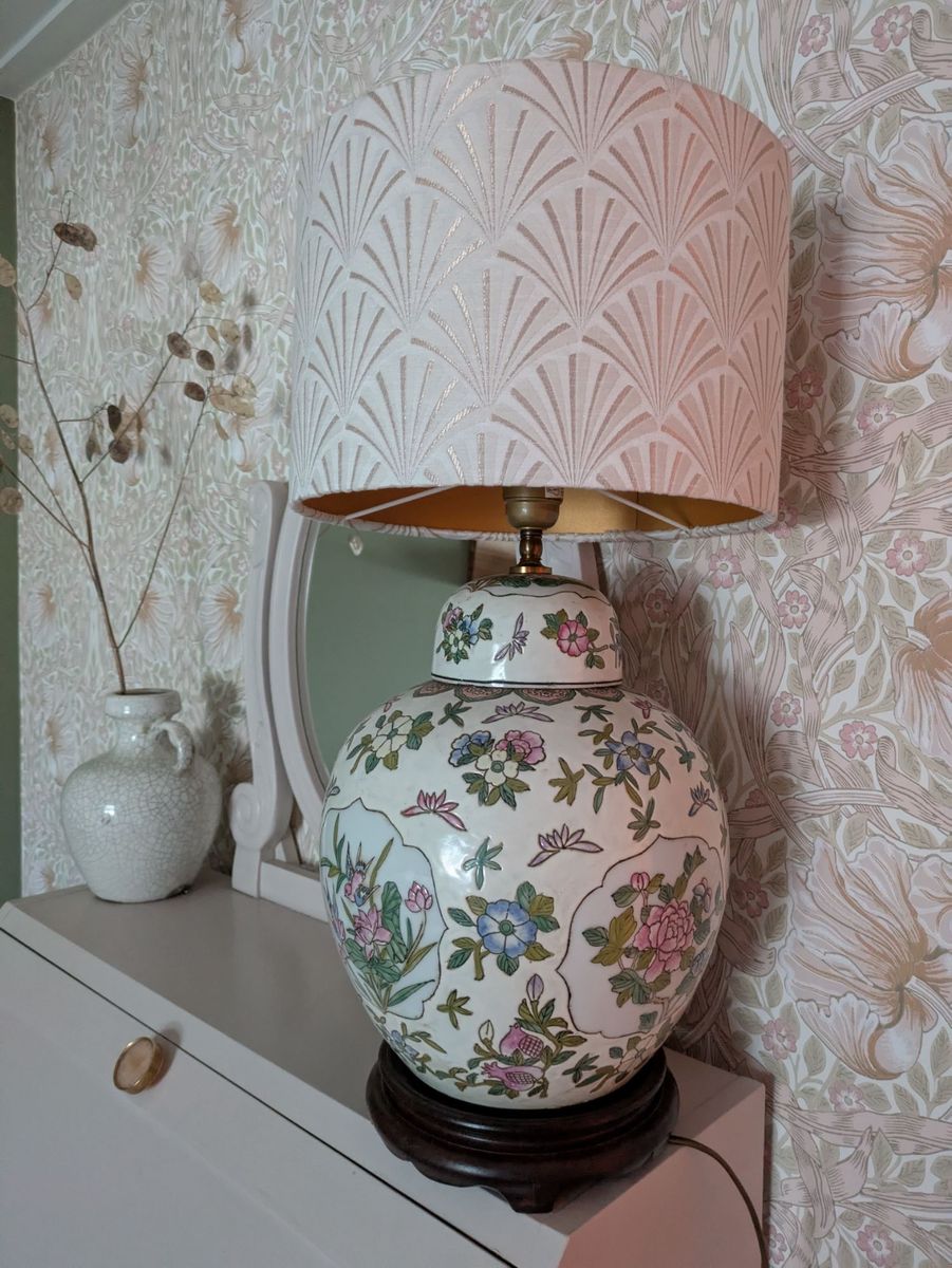 Gemberpot Tafellamp Met Bloemen image 5