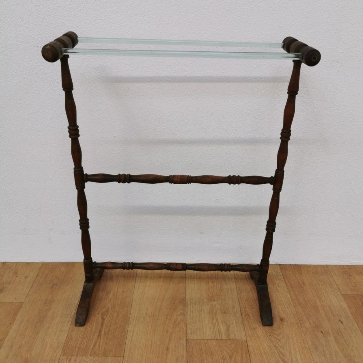 Vintage Antieke Houten Handdoekenrek Badkamer Rek image 2