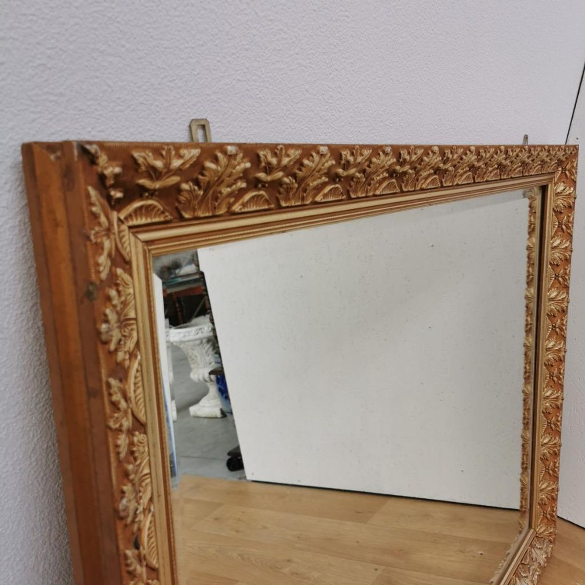 Grote Vintage Goudkleurige Hollywood Chic Schouwspiegel Spiegel Facet Geslepen image 3