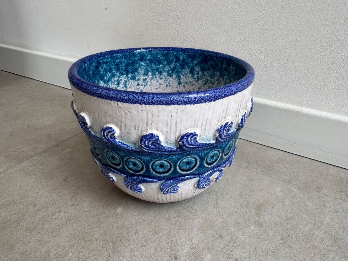 Vintage Keramiek Bloempot - Made In Italy - Fat Lava image 3