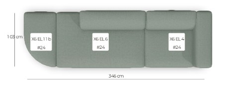 4x6 sofa – X6 Modulaire Bank In Lichtgroen Uni (kleur #24) image 9