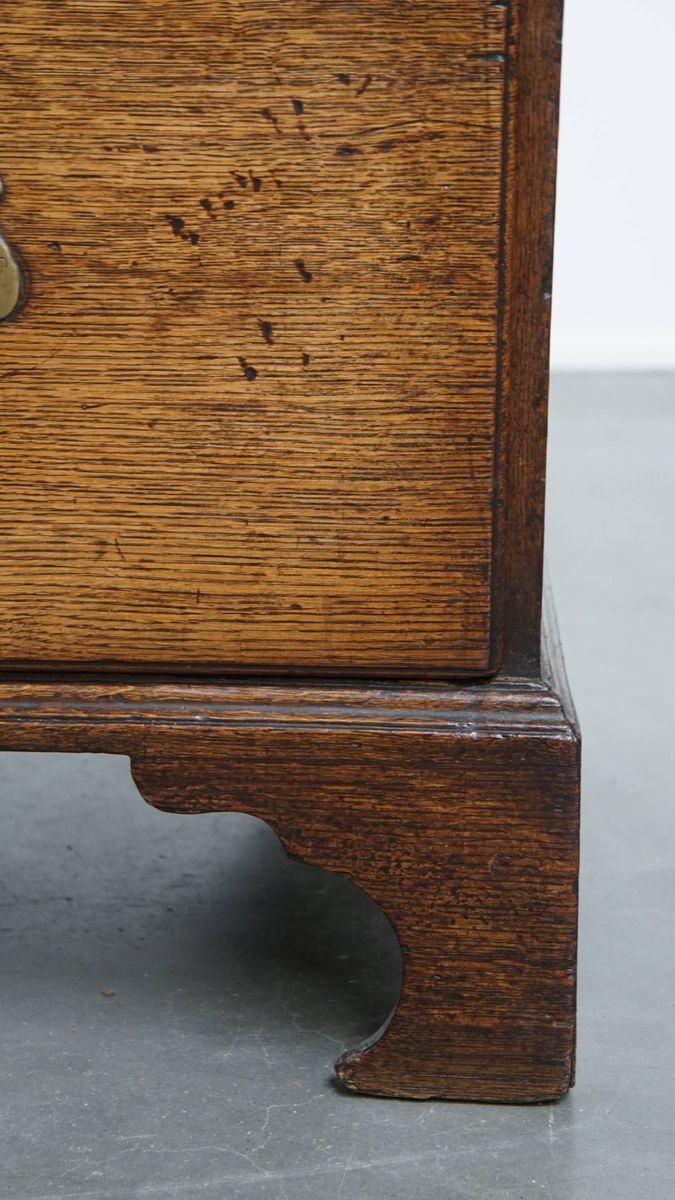 Prachtige Antieke Engelse Eikenhouten Ladekast Uit De 18e Eeuw Met Originele Details image 11