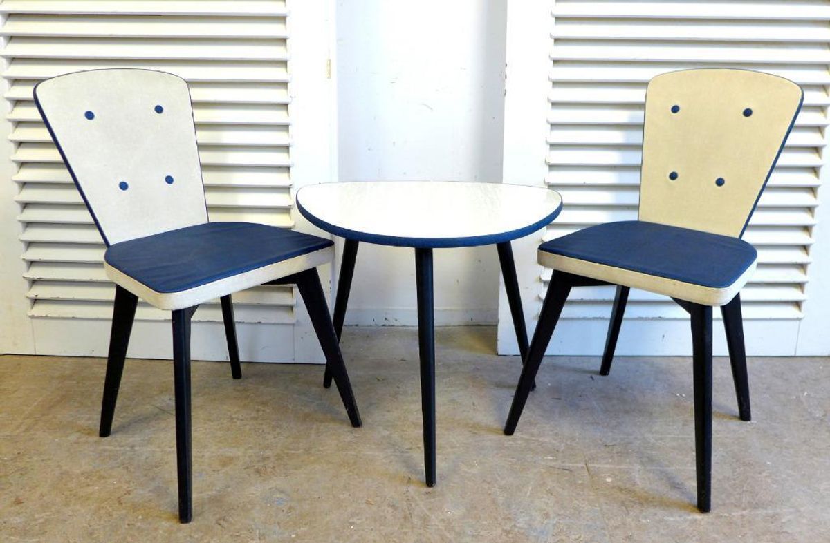 Mooie Retro Vintage Slaapkamer Set : Bed Stoelen Tafel image 12