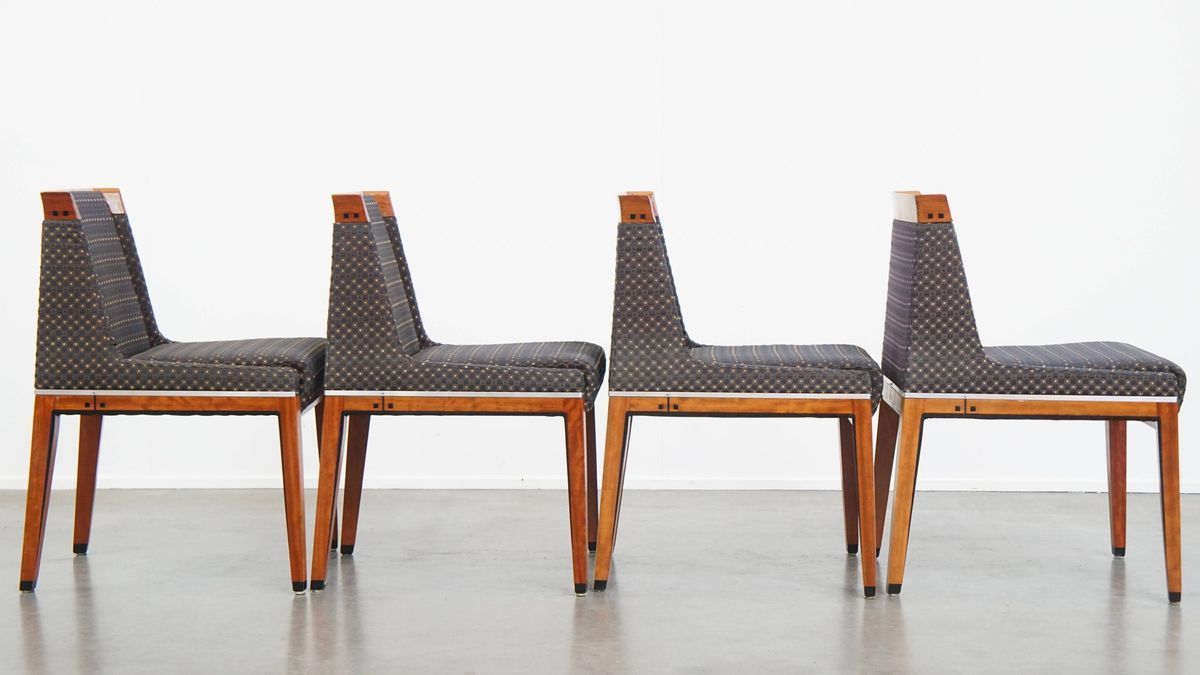 Prachtige Art Deco Set Bestaande Uit Een Eettafel En 4 Eetkamerstoelen Van Schuitema image 15
