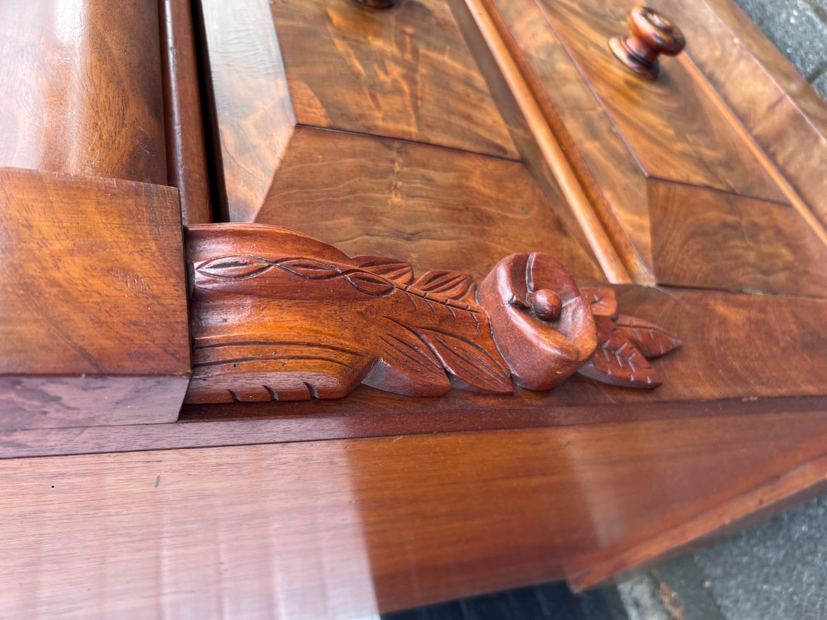 Heel Mooi Antiek Engels Mahonie Driedelig Kabinet, Met Planken En 3 Lades, 210 Cm Hoog image 8