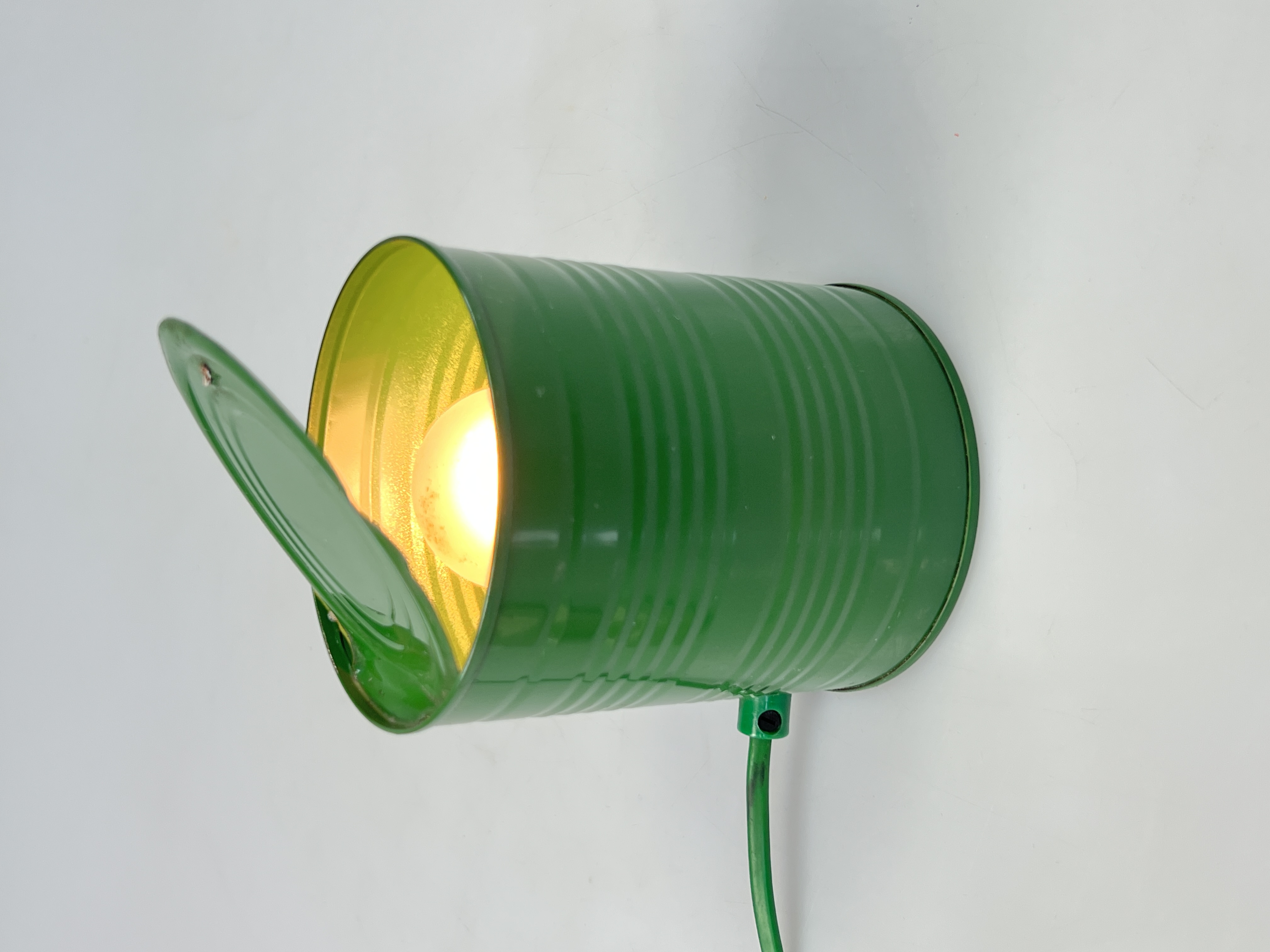 Vintage Groene Tin Can Lamp, Ad Van Berlo, Vrieland Design, 1980's image 6