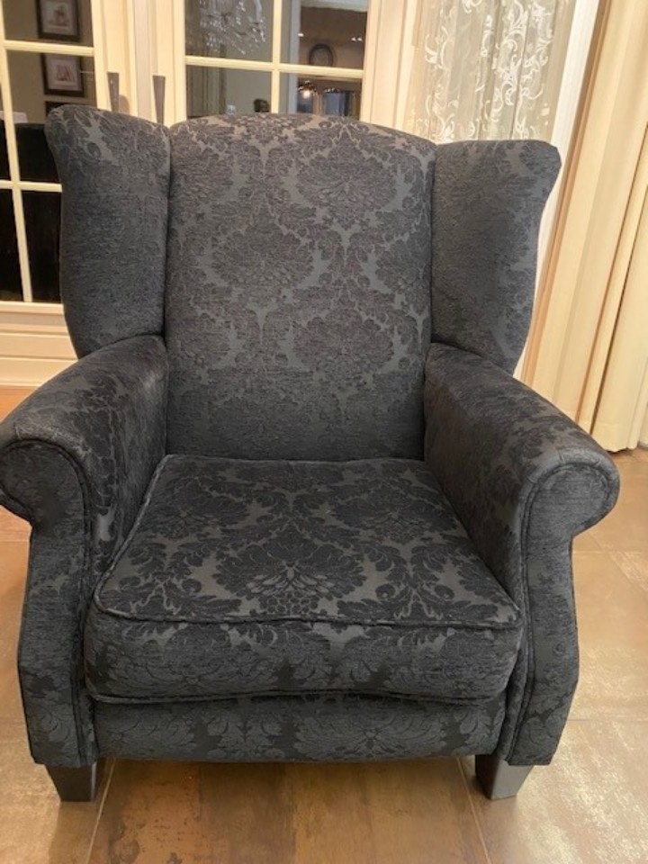 Oorfauteuil Barok Zwarte Stof image 2