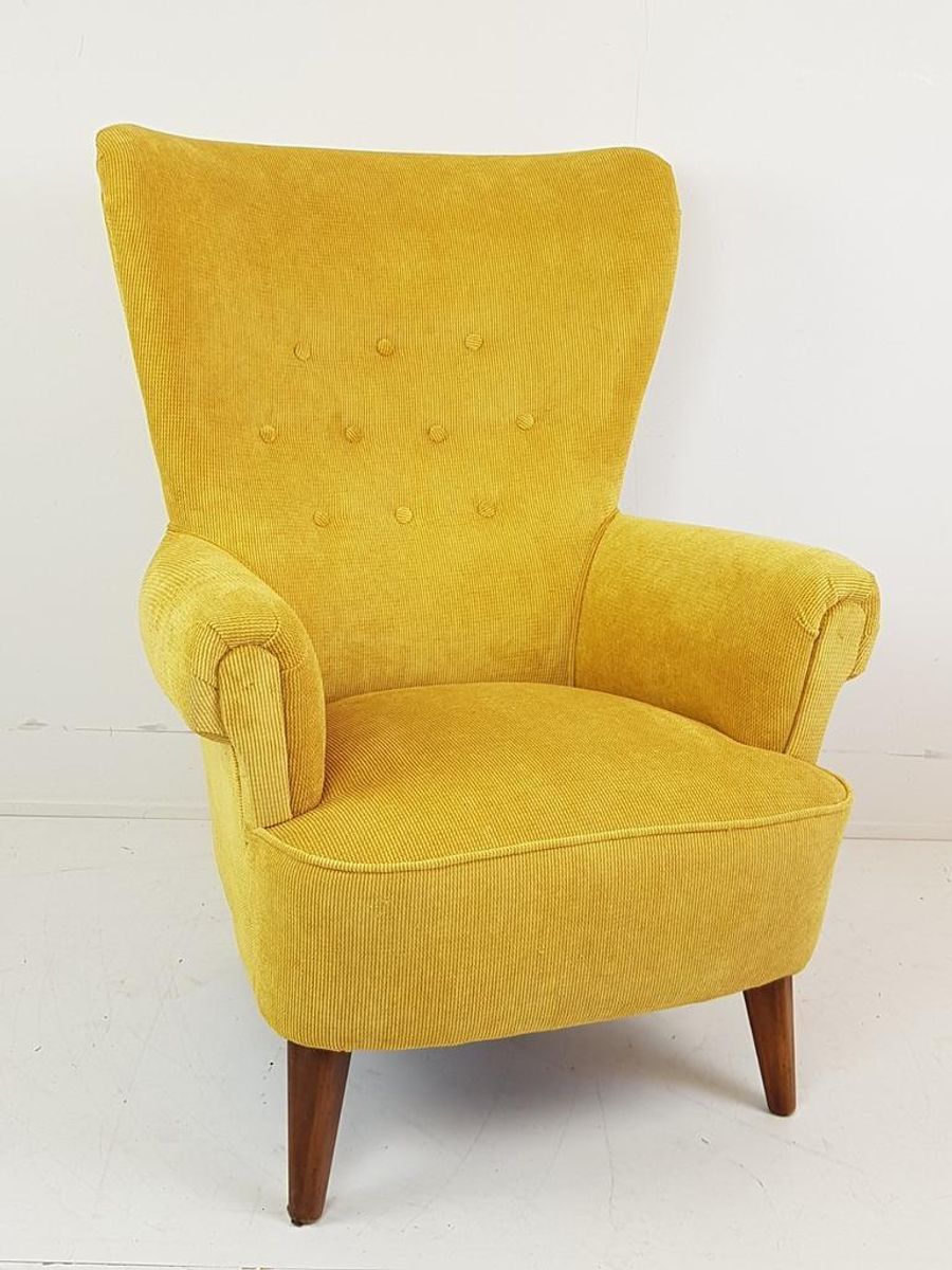 Vintage Artifort Theo Ruth Fauteuil Geel Nieuw Gestoffeerd image 10