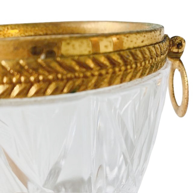 Mid-century Franse Ijsemmer Kristal Verguld 1950’s image 4