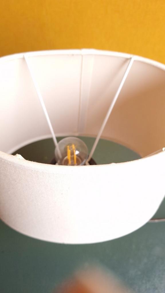 Vintage Schemerlamp Op Koperen Voet, Lampje, Schemerlampje image 4