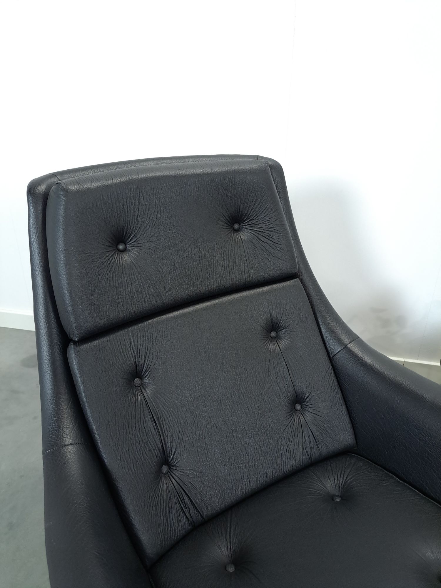 Zwarte Skai Kunstleder Draaifauteuil Uit Zweden image 7