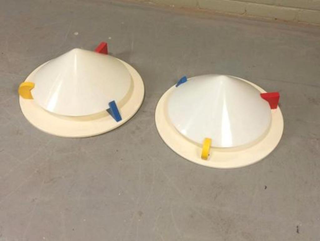 2 Vintage Ikea Memphis Milano Plafondlampen Wandlampen, Set image 9