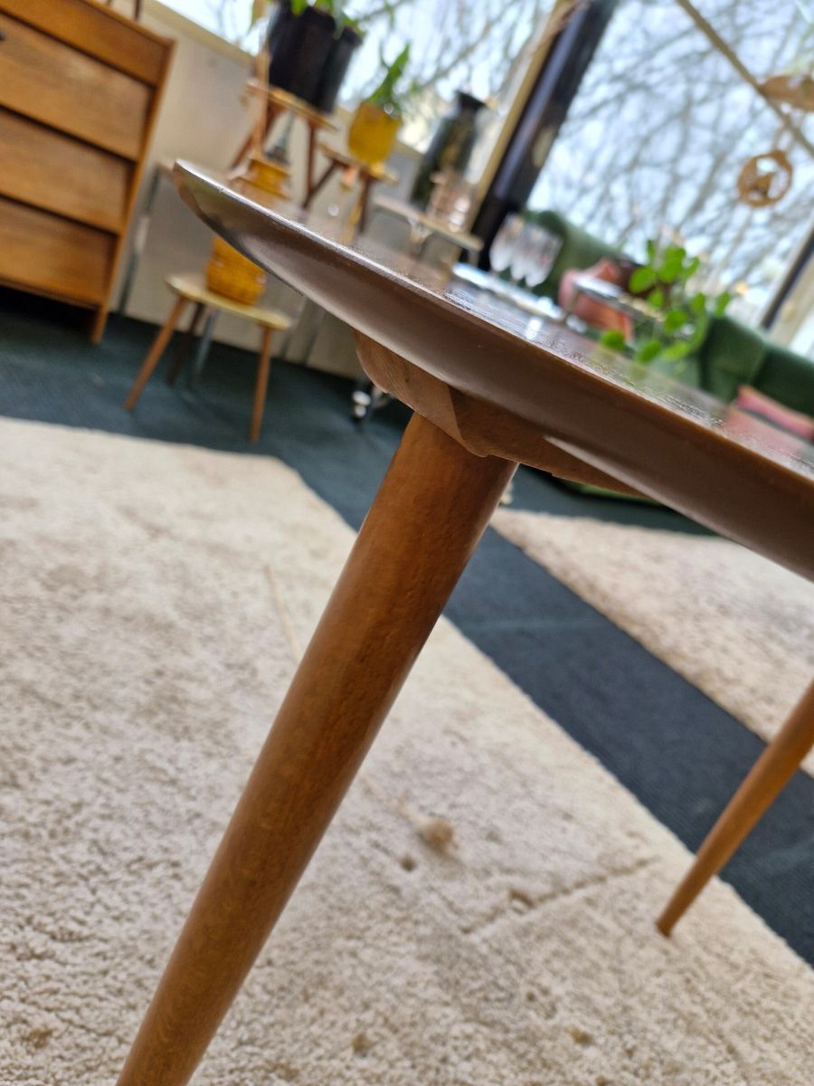 Vintage Coffee Table Rond Notenhout Opal Design image 10