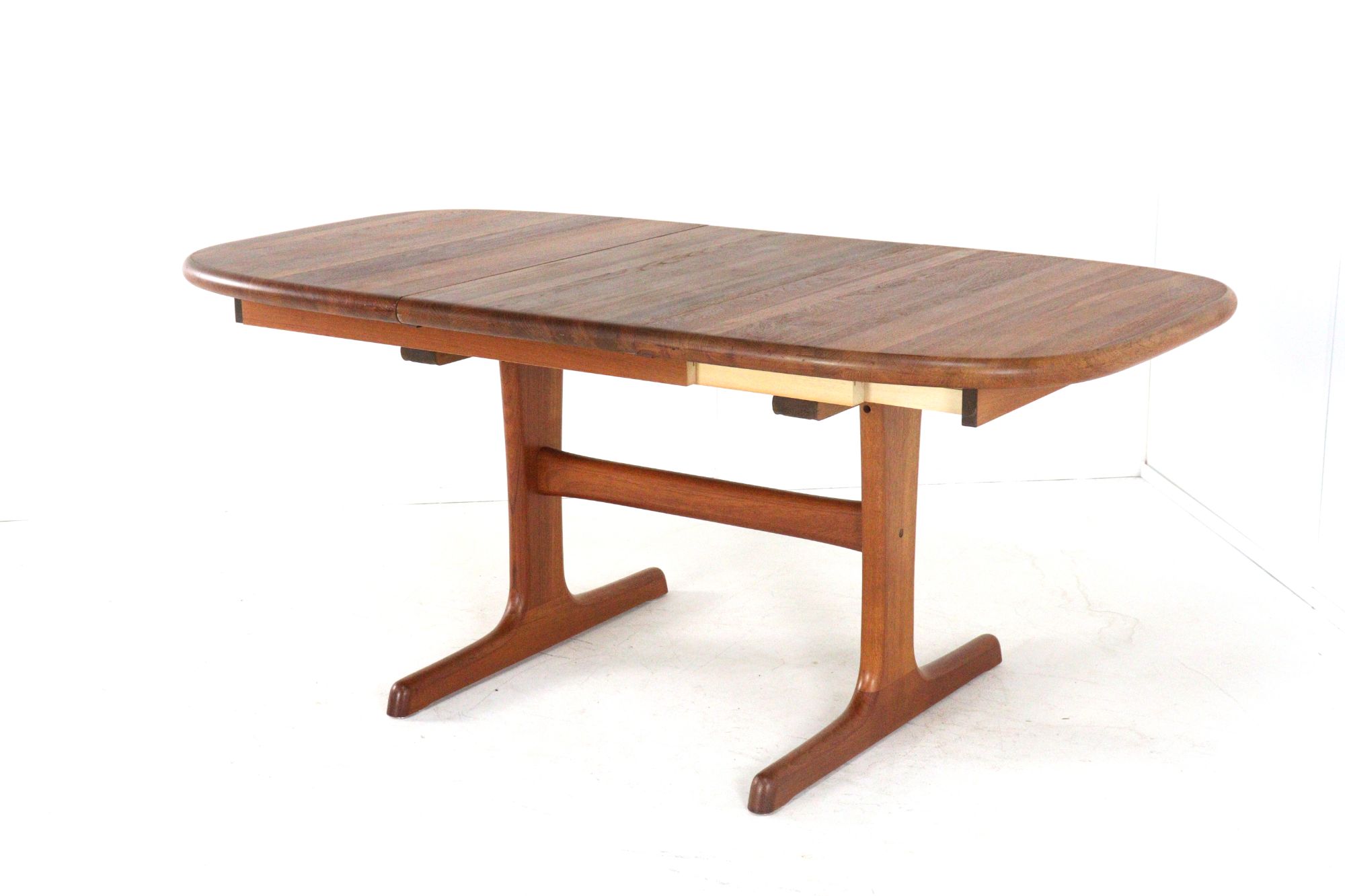 dyrlund Ovalen 1x Verlengbare Teak Eettafel Deens Vintage Massief Teak image 6