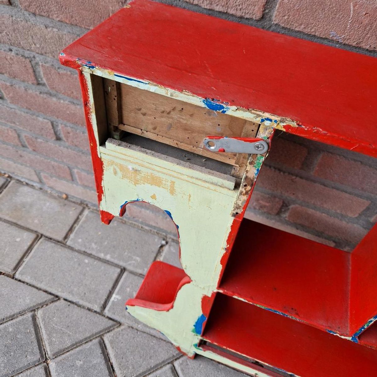 Antiek Keukenrek Houten Regaal Brocante image 9