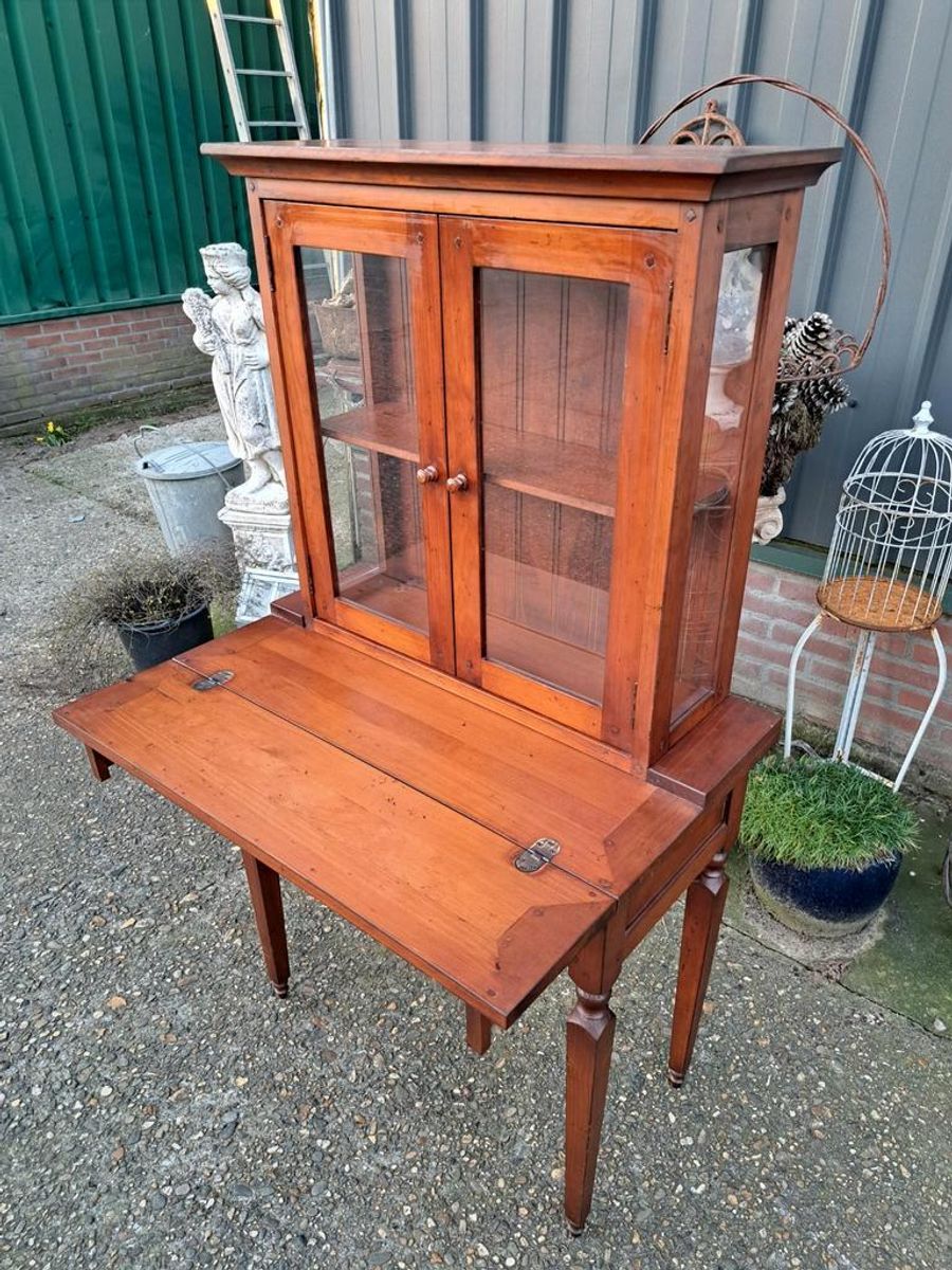 Antiek Vitrinekastje, Schrijfbureau, Secretaire image 3