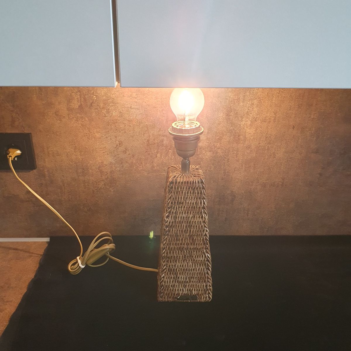 Vintage - Kastlamp - Tafellamp - Rotan - Birma Riet - Myanmar.- image 4