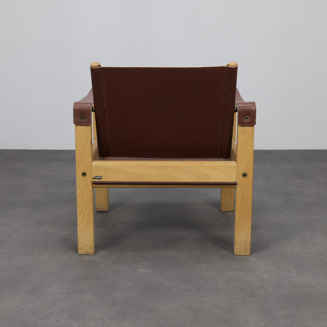 Set Of 2 Lounge Chairs In Teak And Saddle Leather By Karl Heinz Bergmiller For Escriba, Brazil, 1970s image 6