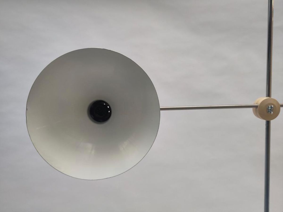 Vintage Staande Hengellamp Gepo Vloerlamp Wit Metaal Anvia image 10