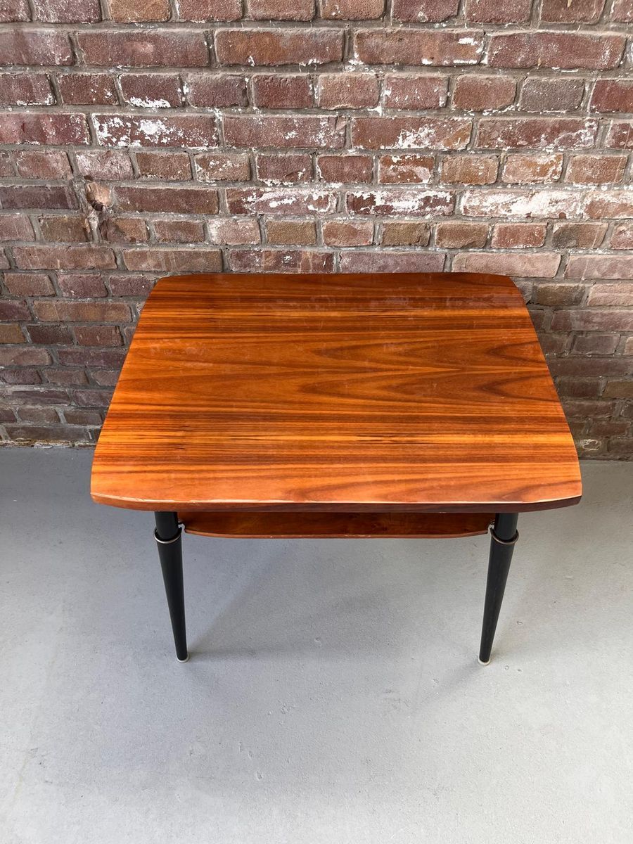 Vintage Hoogglanzende Houten Cocktailtafel, Salontafel Jaren 60, Mid Century Bijzettafel. image 11