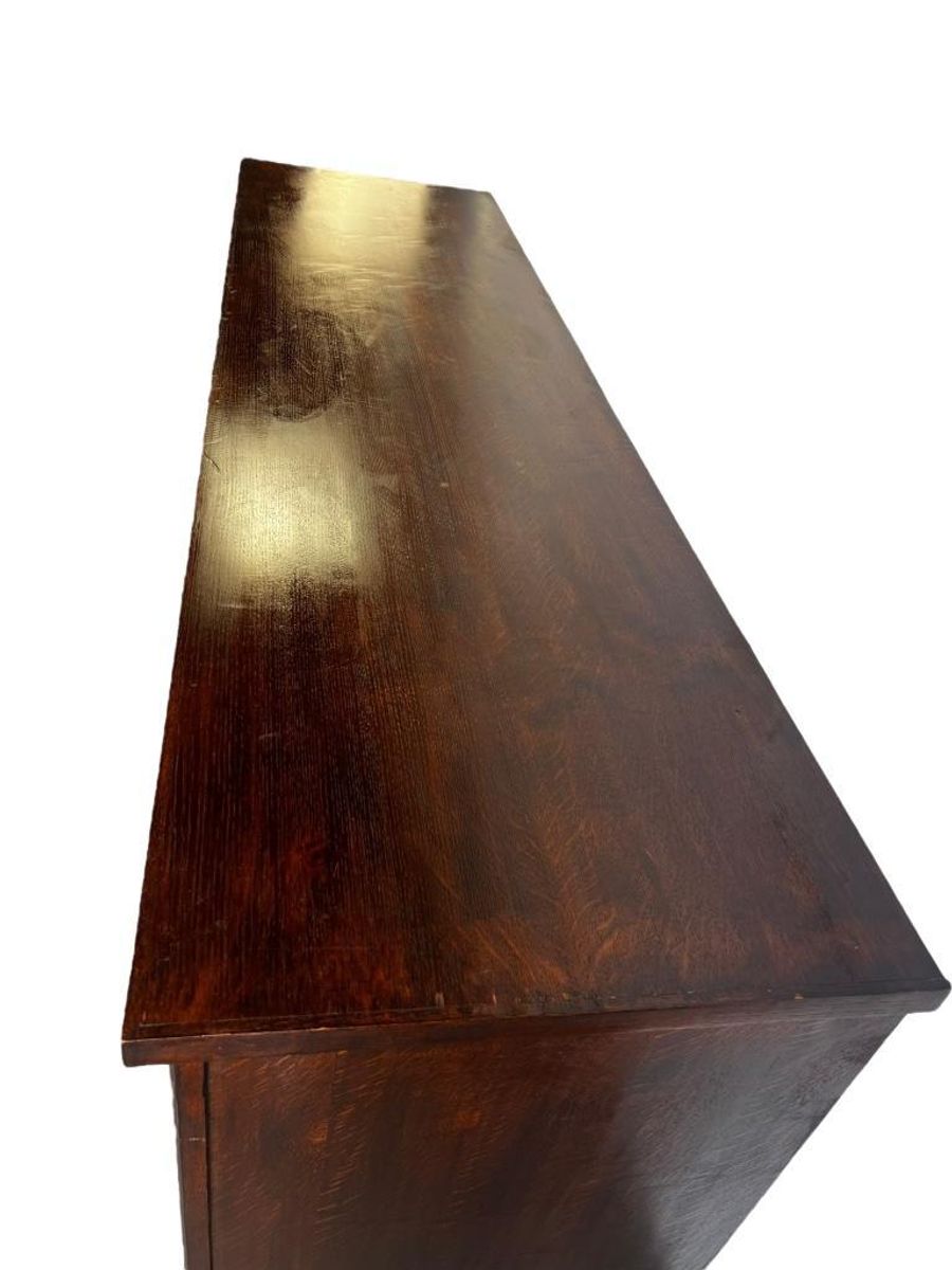 Vintage Dressoir / Retro Lange Extra Diepe Kast Donker Hout image 9