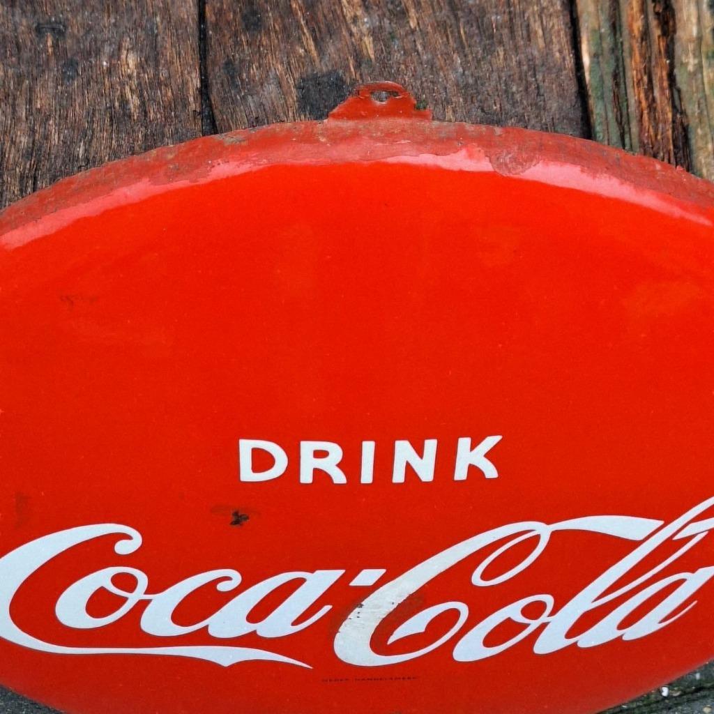 Origineel Hollandse Emaille Coca Cola Button, Emrec Eemnes. image 5