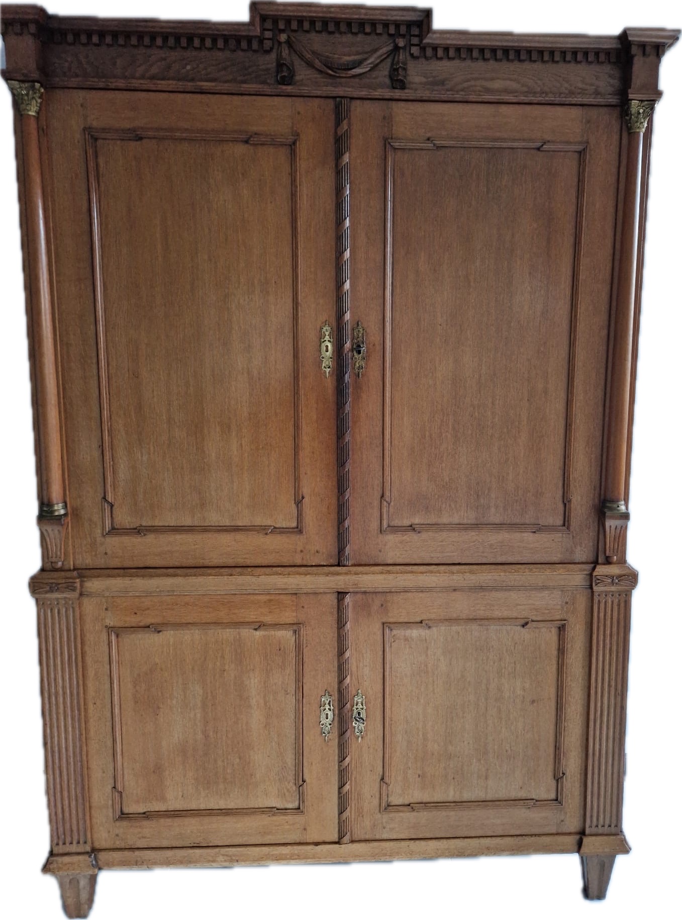 Prachtig Antiek Eiken Kabinet, 4 Deurs Kast, 221 Cm Hoog En 150 Breed image 2