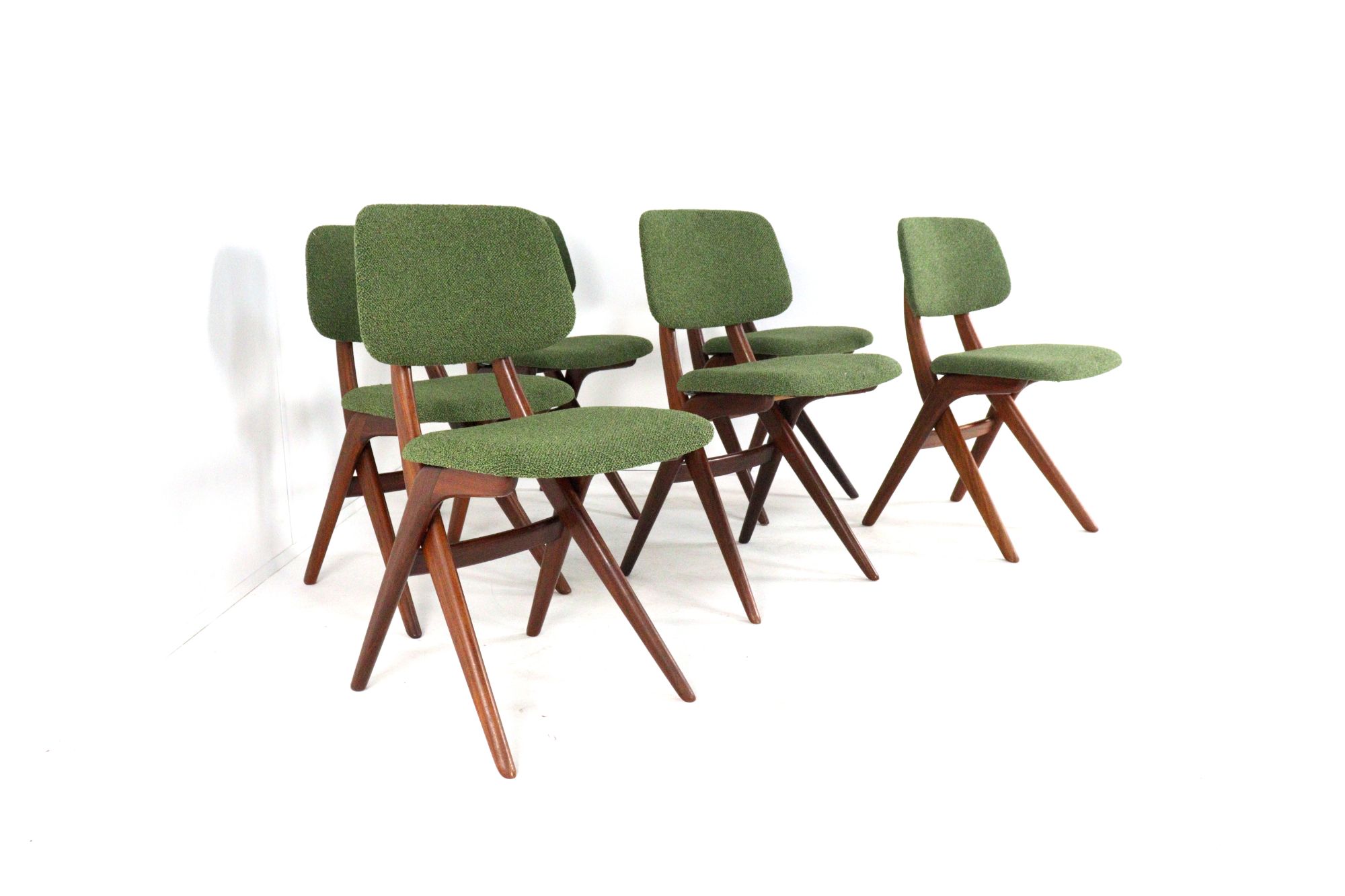 Set 6 Scissor Chairs Stoelen Attr Louis Van Teeffelen Vintage image 15