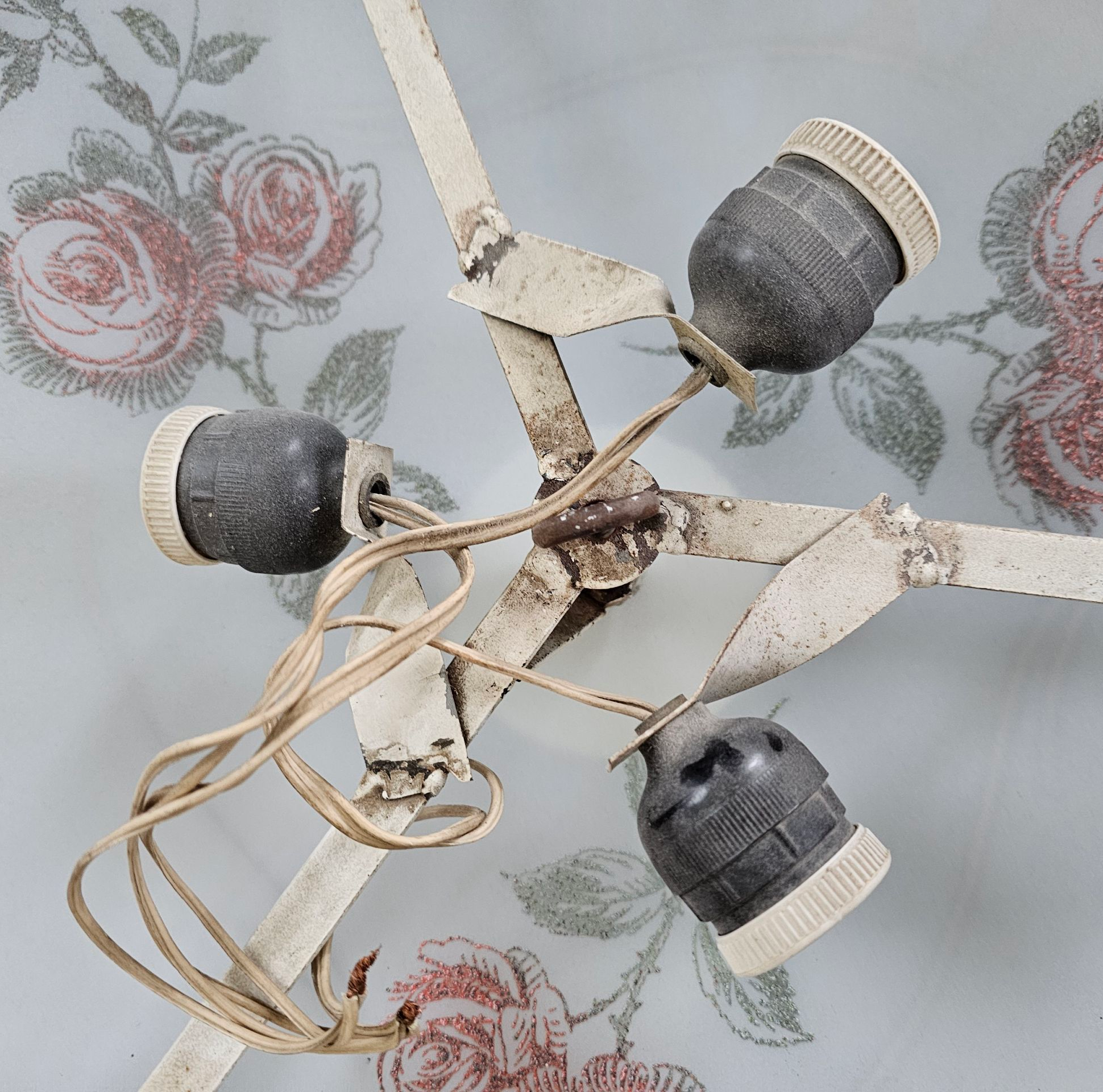 Large Floral Ceiling Lamp 1950s image 5