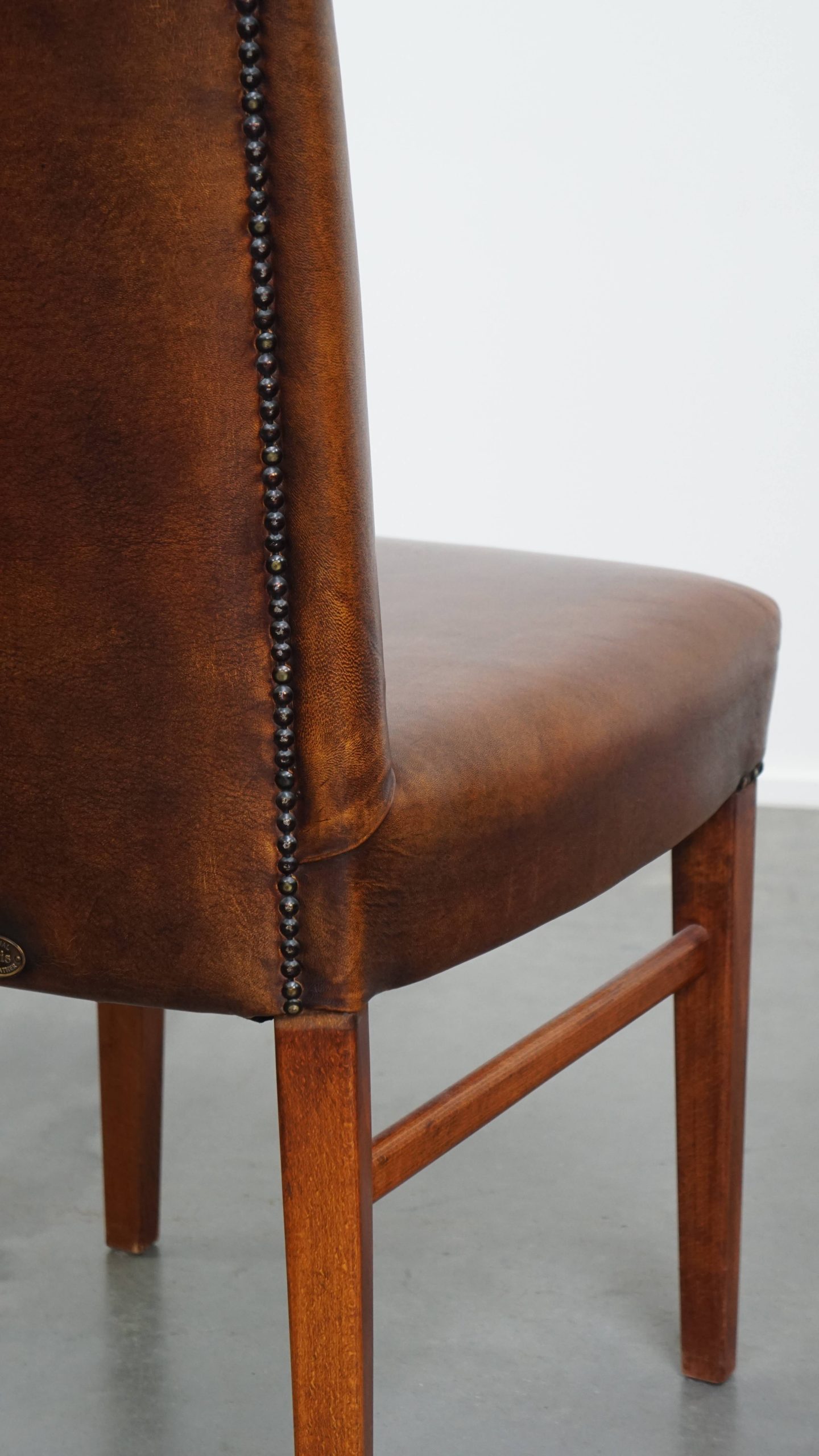 Set Van 6 Comfortabele, Statige Eetkamerstoelen Van Schapenleer image 13