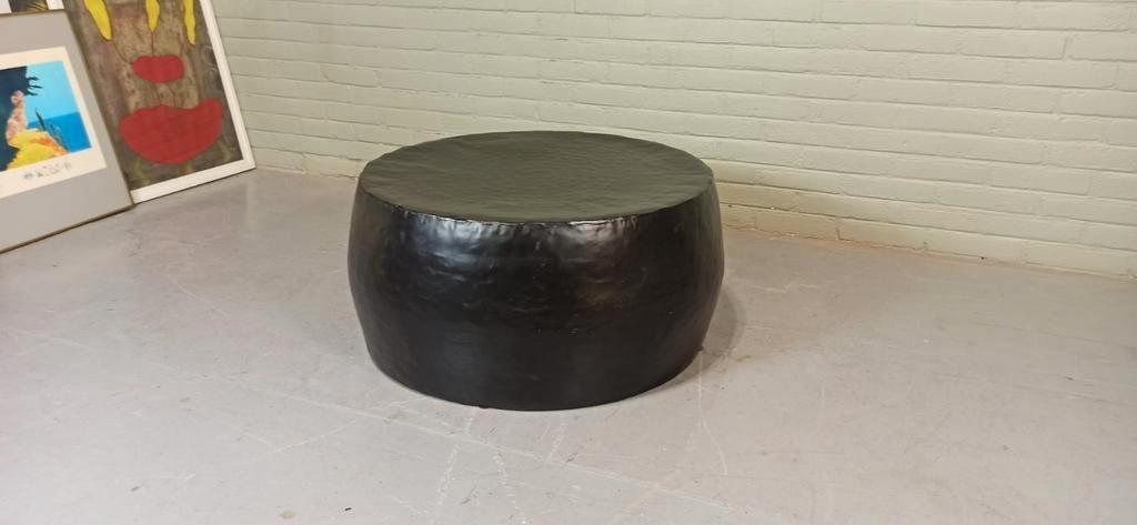 Zwarte Metalen Trommel Salontafel, Rond, 70 Cm image 4