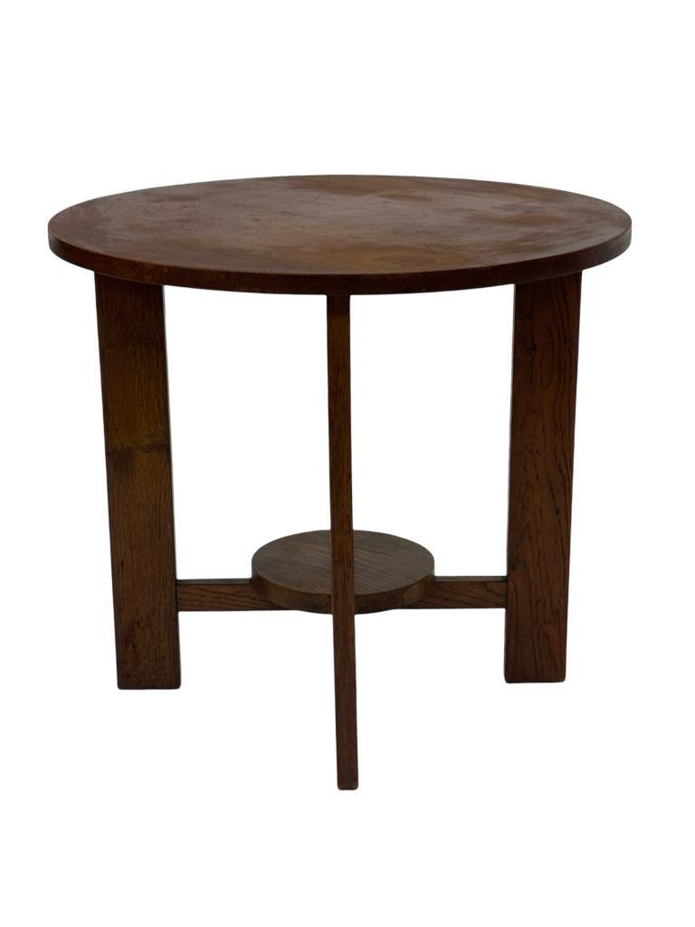 Art Deco Plantentafeltje Bijzettafeltje Eikenhouten Jaren 50 image 22