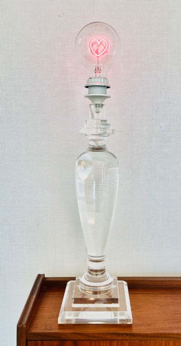 Lucite Vintage Transparante Plexiglas Lamp image 3