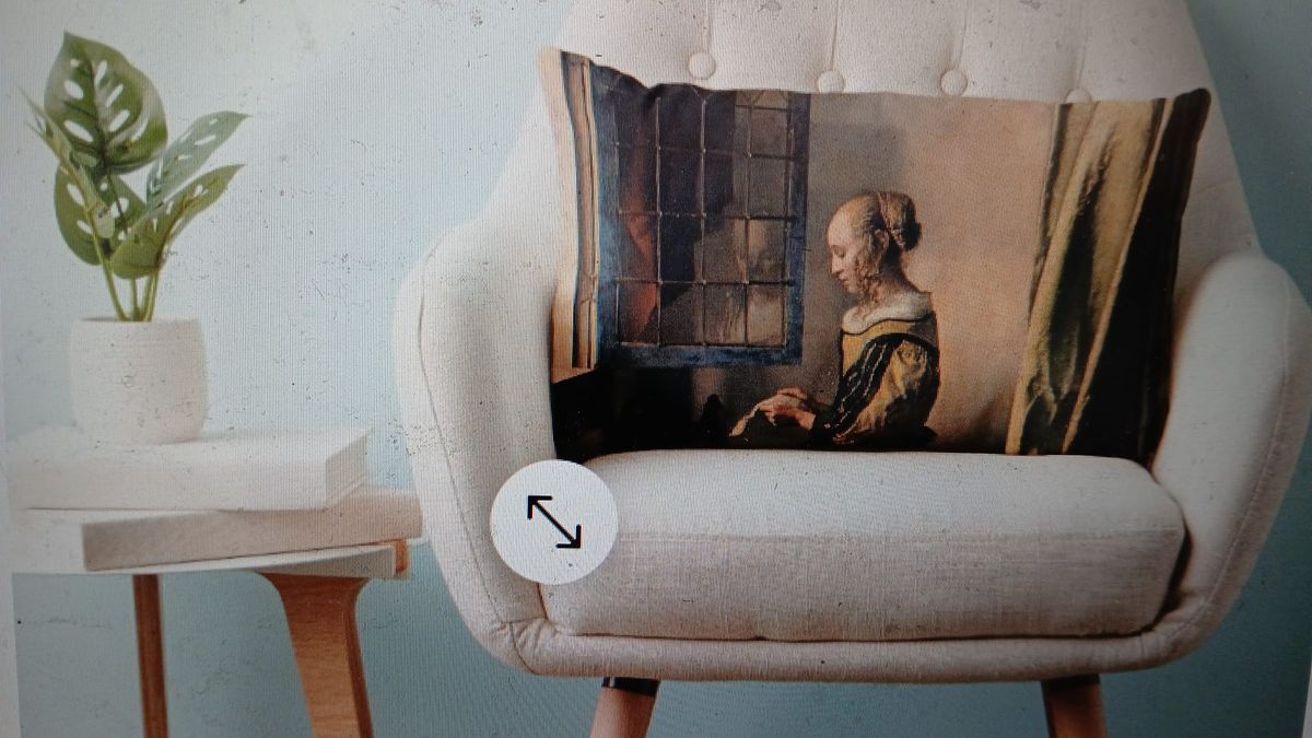 Sierkussen Vermeer Meisje Leest Een Brief Bij Het Raam Nieuw image 3