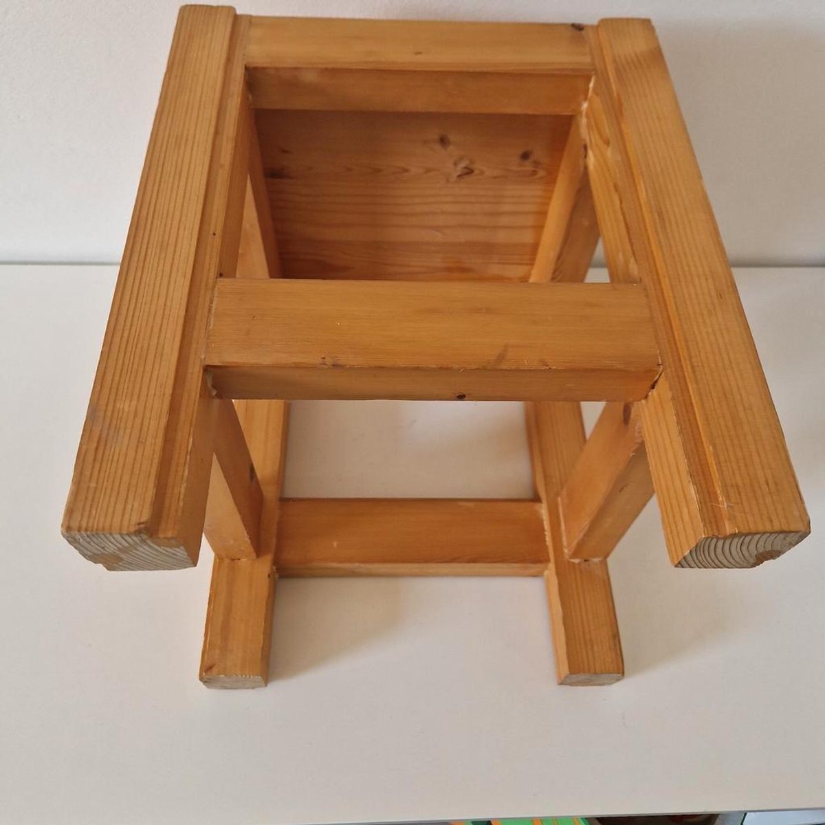 * Vintage Grenen Tafeltje Plantentafel Krukje image 7