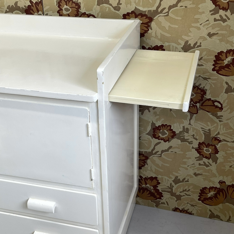 Vintage Commode Met Plankje Retro Babykamer Kast image 8