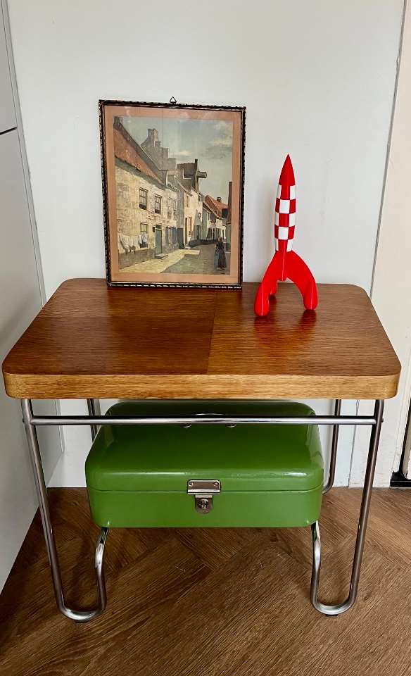 Prachtig Vintage Groen Geëmailleerde Brood-Blik image 18