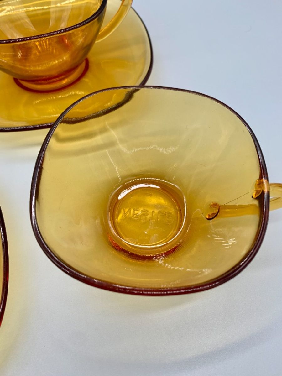 Set Nestle Kop En Schotel Amber Glas 8 Delig image 6