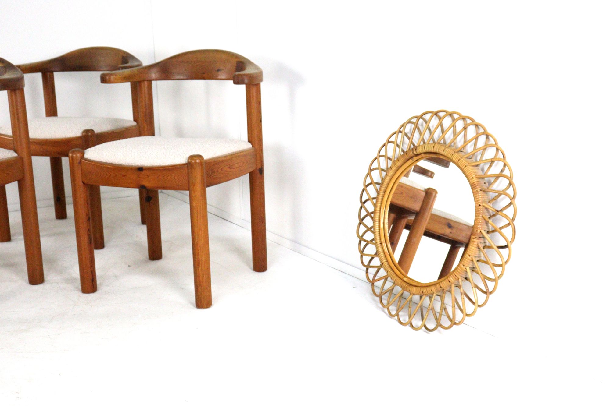 Franco Albini Rotan Spiegel Vintage image 4