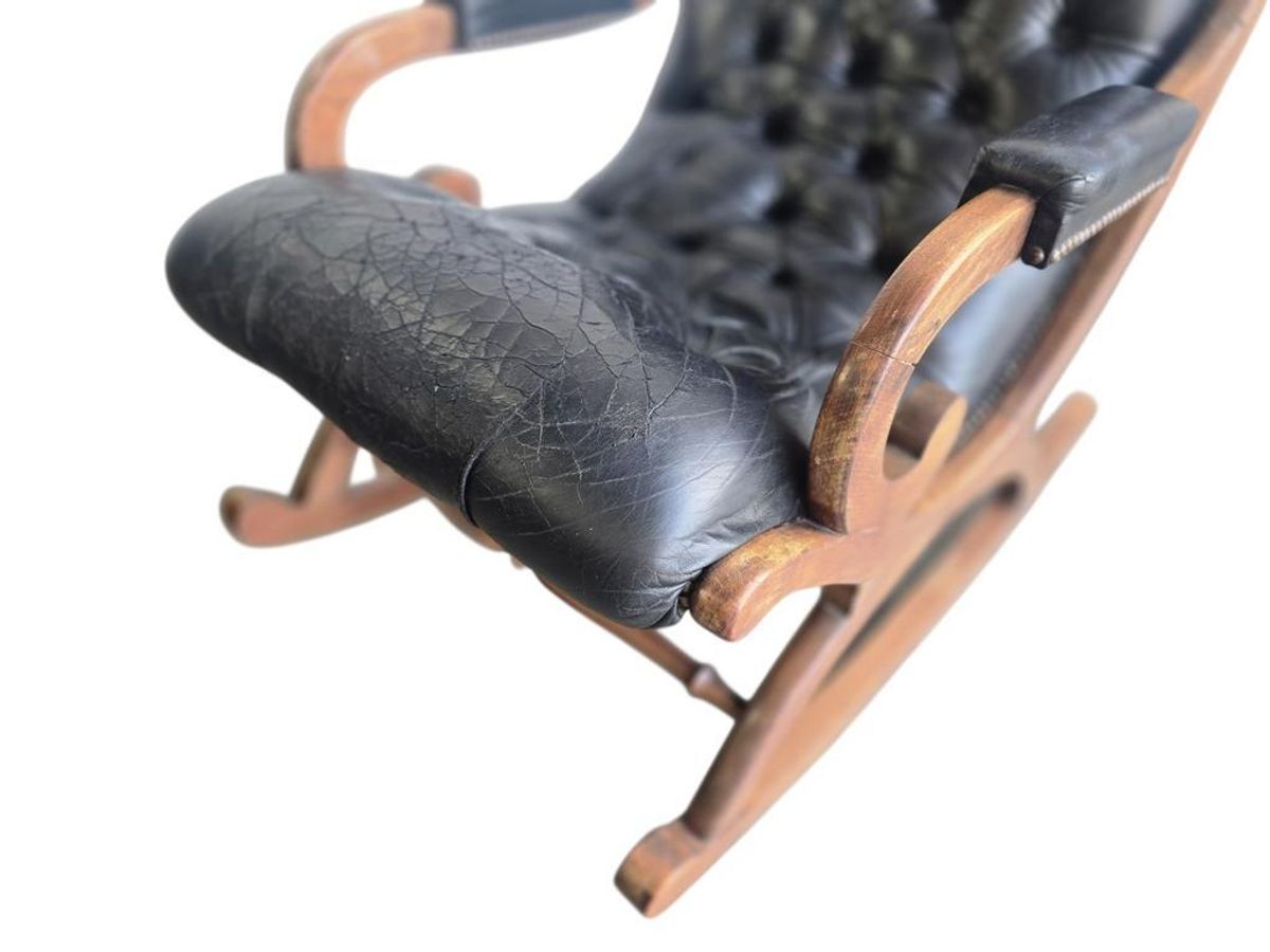 Vintage Chesterfield Fauteuil / Schommelstoel / Loungestoel image 10