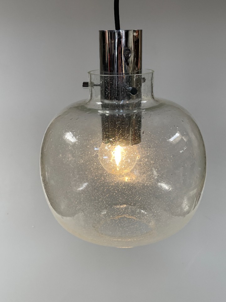 Glazen Space Age Hanglamp, Glashütte Limburg, Duitsland 1970'S image 3
