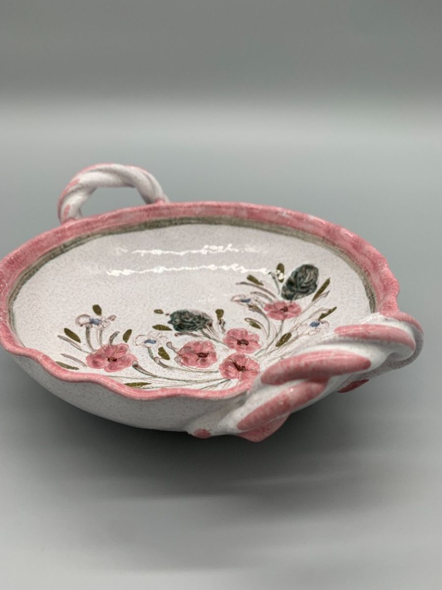 Duits Keramiek Schaaltje Roze Handarbeit image 2