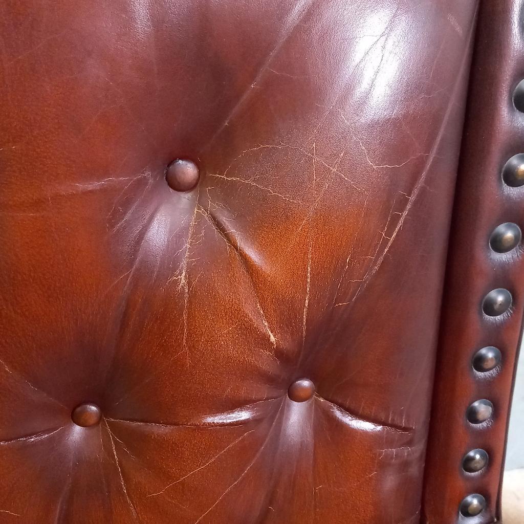 Bijzonder Stoere Vintage Bibliotheekfauteuil Met Studs image 16