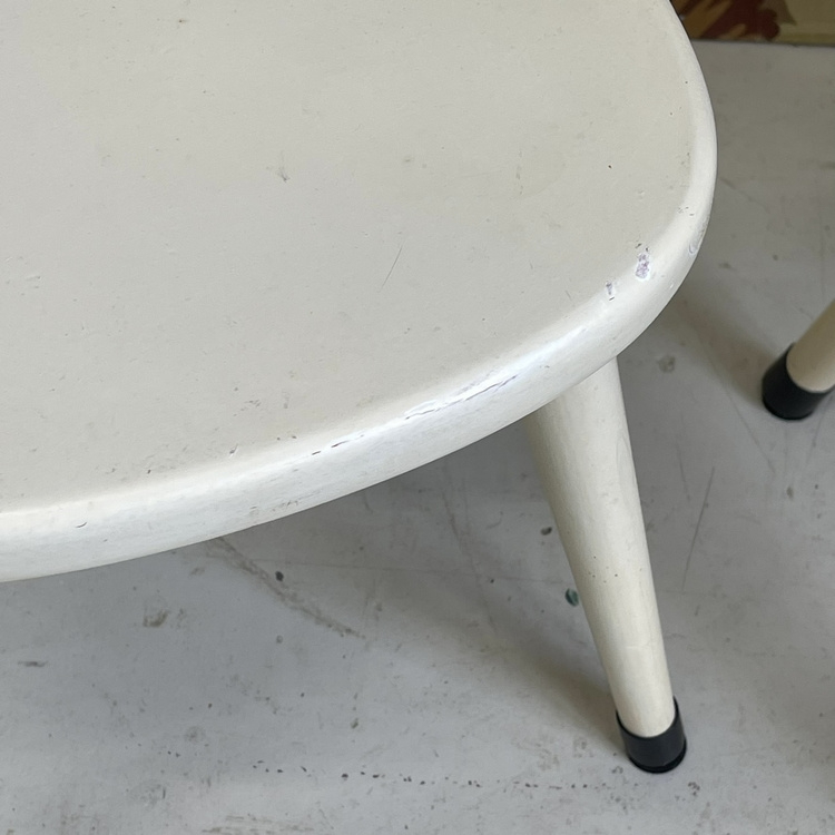 Vintage Schoolkrukje Wit Bijzettafel Retro image 4