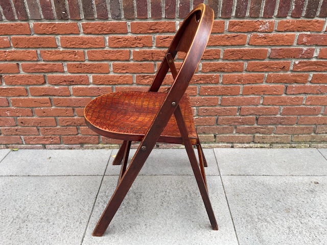 Thonet Cosmos B751 Klapstoel. Zeldzaam Krokodillenreliëf. image 5