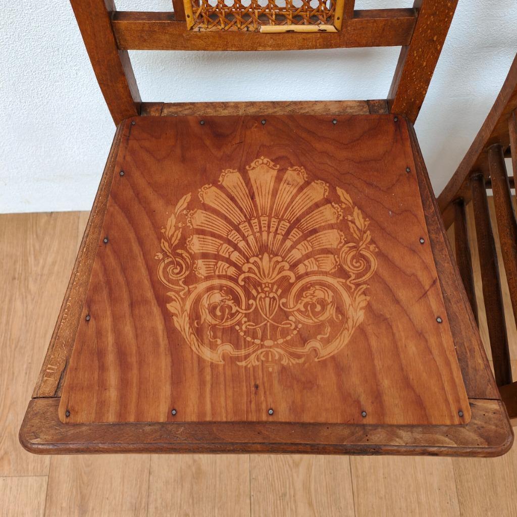 Vintage Houten Café Stoelen, Bistrostoelen, Eetkamerstoelen Set Prijs image 9