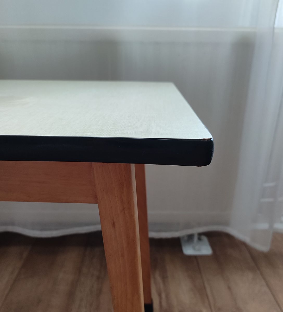 Vintage Houten Formica Tafel Bureau Tafeltje Kind Tiener Tv image 3