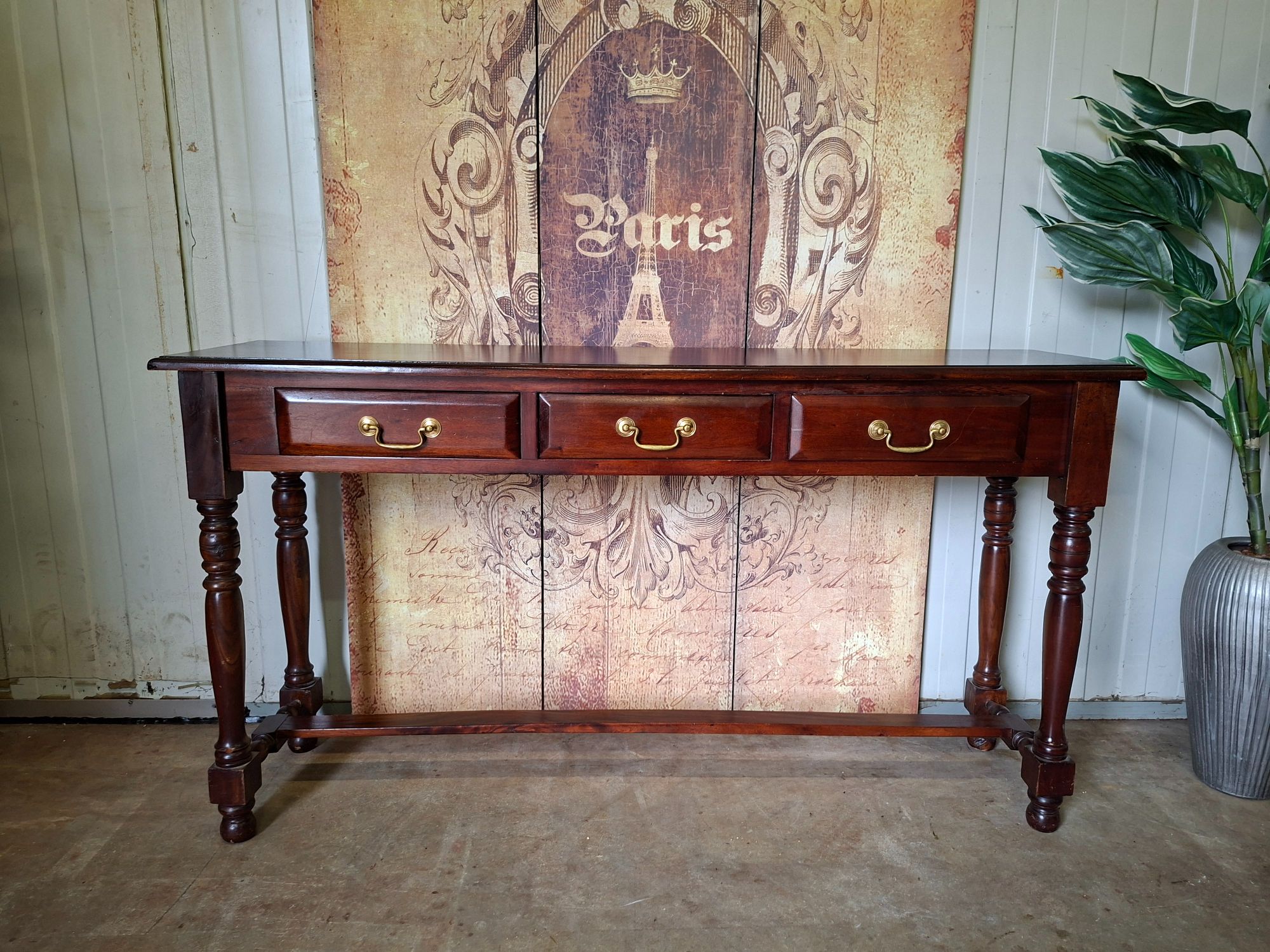 Klassieke Engelse Sidetable, Wandconsole. Haltafel Afm. 142x36cm En 77cm Hoog. image 2
