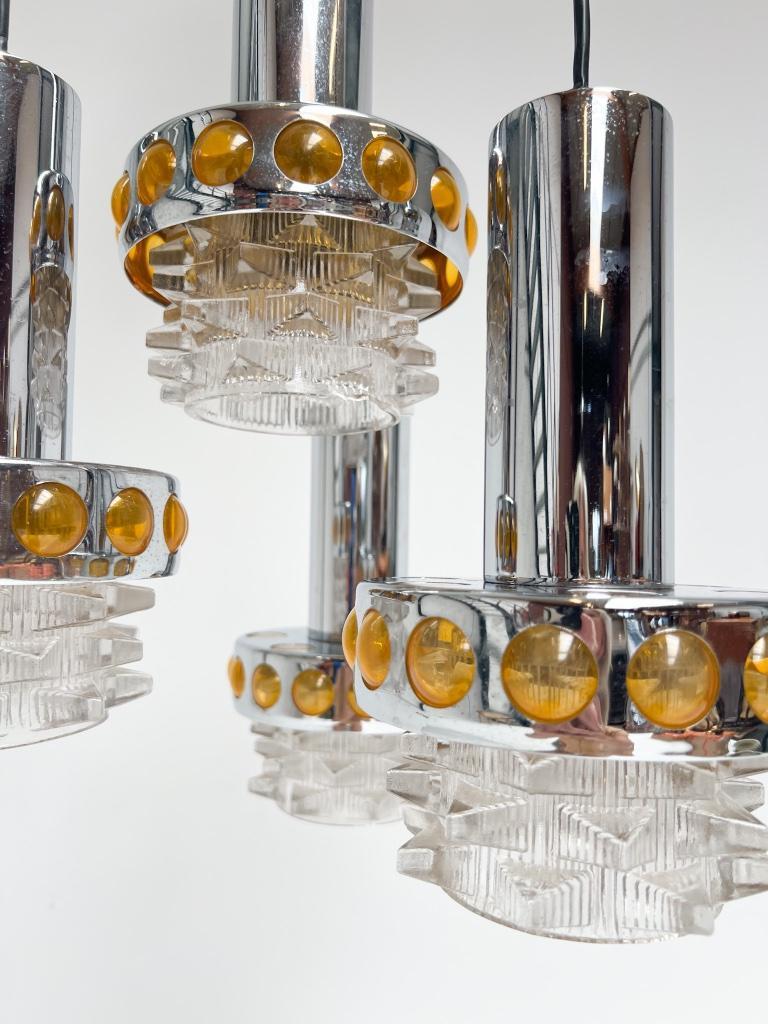 Massive Cascade Kroonluchter Met 4 Lichtpunten, 1970's image 4