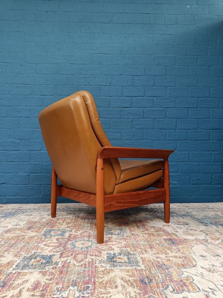 Vintage Fauteuil Met Voetenbank, Deens Design image 9